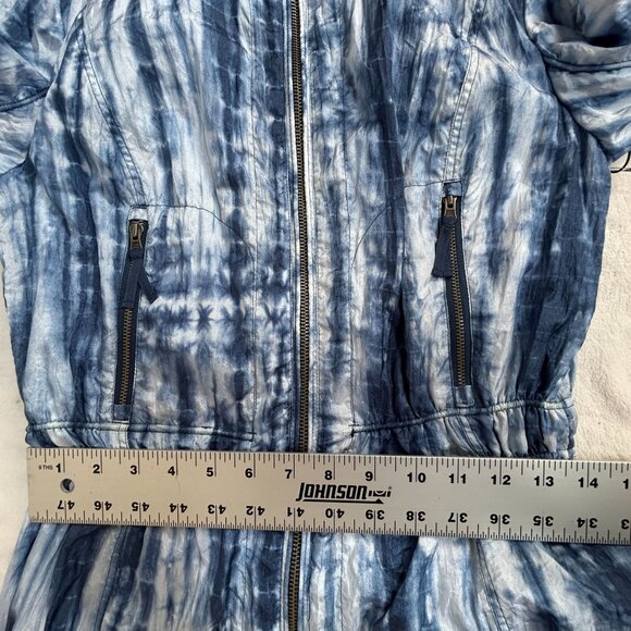 Chico's Zenergy Rain Water Isle Jacket Size 0 Blue White Tie-Dye Zip Front New - Picture 7 of 8